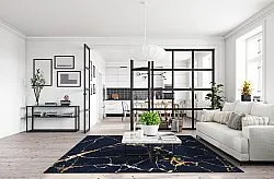 Wilton-tæppe - Cesina (sort/guld)