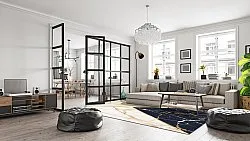 Wilton-tæppe - Canelli (beige/hvid/blå)