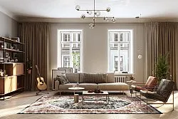 Wilton-tæppe - Javis (rød/multi)