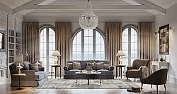 Wilton-tæppe - Villani (cream/sølv)