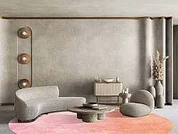 Rundt tæppe - Baden (lyserød)