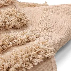 Rundt tæppe - Cazorla Natural Cotton Shaggy (beige)