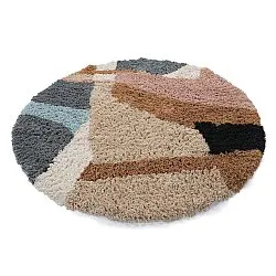 Rundt tæppe - Cefalu Natural Cotton Shaggy (multi)