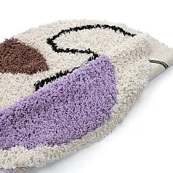 Rundt tæppe - Naousa Natural Cotton Shaggy (multi)