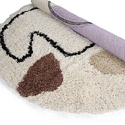 Rundt tæppe - Naousa Natural Cotton Shaggy (multi)