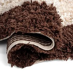 Rundt tæppe - Sagres Natural Cotton Shaggy (offwhite/brun)