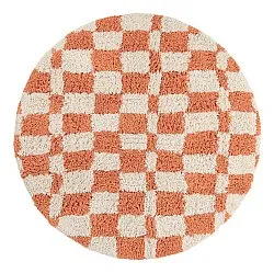 Rundt tæppe - Atrani Natural Cotton Shaggy (orange)