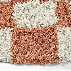 Rundt tæppe - Atrani Natural Cotton Shaggy (orange)