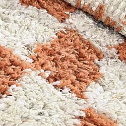 Rundt tæppe - Atrani Natural Cotton Shaggy (orange)
