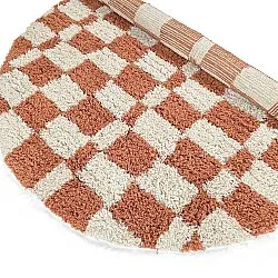 Rundt tæppe - Atrani Natural Cotton Shaggy (orange)