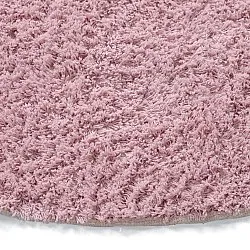 Rundt tæppe - Amira Natural Cotton Shaggy (lyserød/orange)