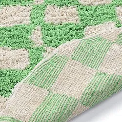 Rundt tæppe - Atrani Natural Cotton Shaggy (grøn)
