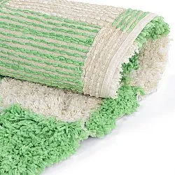 Rundt tæppe - Atrani Natural Cotton Shaggy (grøn)