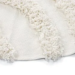 Rundt tæppe - Cazorla Natural Cotton Shaggy (off-white)