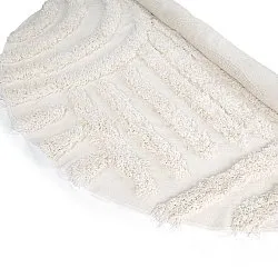 Rundt tæppe - Cazorla Natural Cotton Shaggy (off-white)