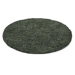 Rundt tæppe - Combarro Solid Cotton Shaggy (grøn)