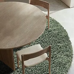Rundt tæppe - Combarro Solid Cotton Shaggy (grøn)