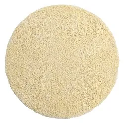 Rundt tæppe - Combarro Solid Cotton Shaggy (lysegul)