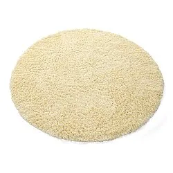 Rundt tæppe - Combarro Solid Cotton Shaggy (lysegul)