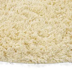 Rundt tæppe - Combarro Solid Cotton Shaggy (lysegul)