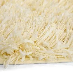 Rundt tæppe - Combarro Solid Cotton Shaggy (lysegul)