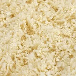 Rundt tæppe - Combarro Solid Cotton Shaggy (lysegul)
