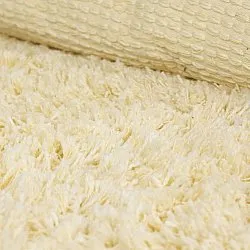 Rundt tæppe - Combarro Solid Cotton Shaggy (lysegul)