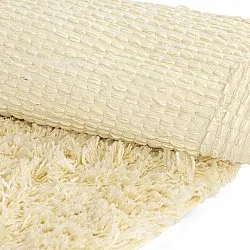 Rundt tæppe - Combarro Solid Cotton Shaggy (lysegul)