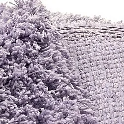 Rundt tæppe - Combarro Solid Cotton Shaggy (lys lilla)