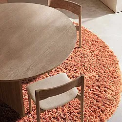 Rundt tæppe - Combarro Solid Cotton Shaggy (lys orange)