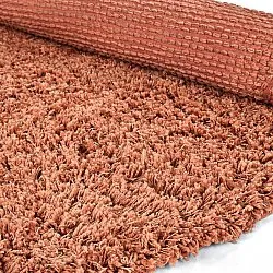 Rundt tæppe - Combarro Solid Cotton Shaggy (lys orange)