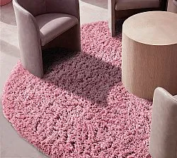 Rundt tæppe - Combarro Solid Cotton Shaggy (lyserosa)
