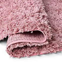 Rundt tæppe - Combarro Solid Cotton Shaggy (lyserosa)
