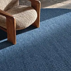 Rundt tæppe - Hamilton (marineblå)