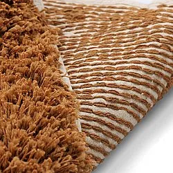 Rundt tæppe - Kalymnos Natural Cotton Shaggy (offwhite/okker)