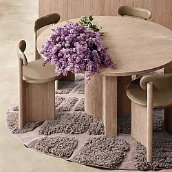 Rundt tæppe - Otranto Natural Cotton Shaggy (taupe)