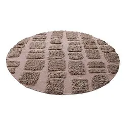 Rundt tæppe - Otranto Natural Cotton Shaggy (taupe)