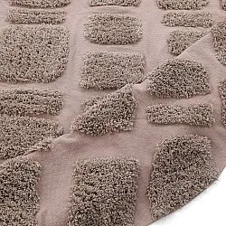 Rundt tæppe - Otranto Natural Cotton Shaggy (taupe)