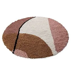 Rundt tæppe - Perast Natural Cotton Shaggy (multi)