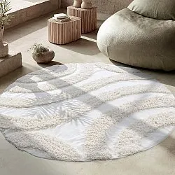 Rundt tæppe - Sivota Natural Cotton Shaggy (off-white)