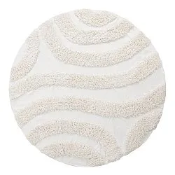 Rundt tæppe - Sivota Natural Cotton Shaggy (off-white)