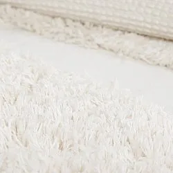 Rundt tæppe - Sivota Natural Cotton Shaggy (off-white)