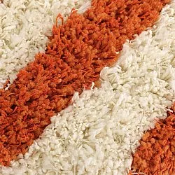 Rundt tæppe - Thira Stripe Cotton Shaggy (lysegul/lys orange)