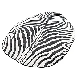 Rundt bølget Wilton-tæppe - Zebra (sort/hvid)