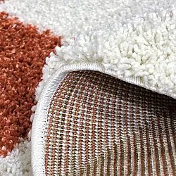 Runde tæpper - Albi (hvid/orange)