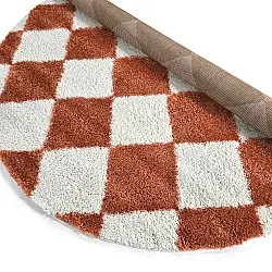 Runde tæpper - Albi (hvid/orange)