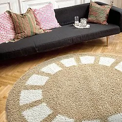 Runde tæpper - Asilah (beige/hvid)