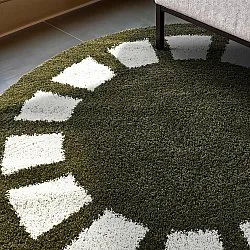 Runde tæpper - Asilah (grøn/hvid)