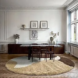 Runde tæpper - Chiniot (brun/beige/hvid)