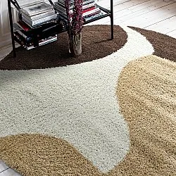 Runde tæpper - Chiniot (brun/beige/hvid)